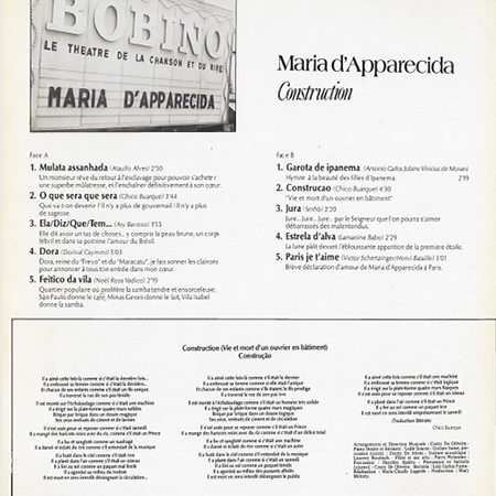 photo du verso du disque de Chants brésiliens