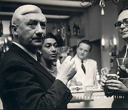 Maria D'Apparecida avec Félix Labisse au bar du Terrazza Martini.