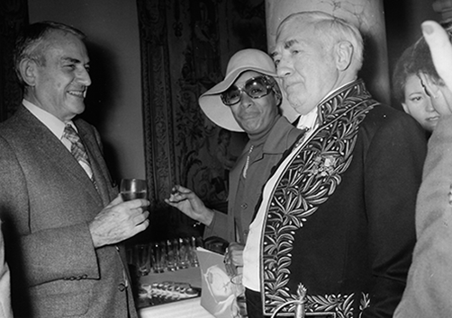 Réception Hans Hartung à l’Académie, avec Maria d'Apparecida et Félix Labissele 9 novembre 1977
