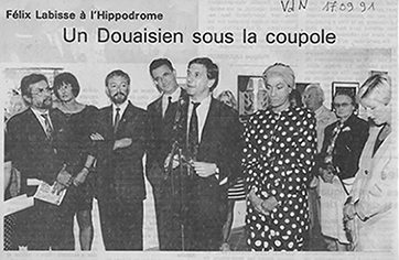 A l’Hippodrome de Douai à l’occasion de l’exposition en l’honneur de Labisse, Voix du Nord, 1991