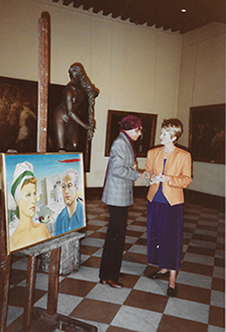 Au Musée de la Chartreuse avec Françoise Baligand, lors du don de la peinture « Les Amis de Fontvieille »